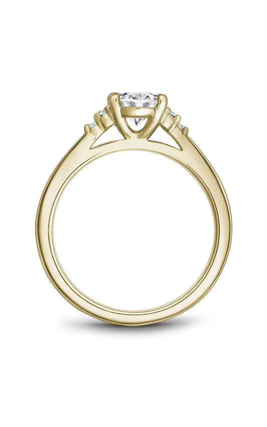 14K Yellow Gold Sidestone Oval Engagement Ring