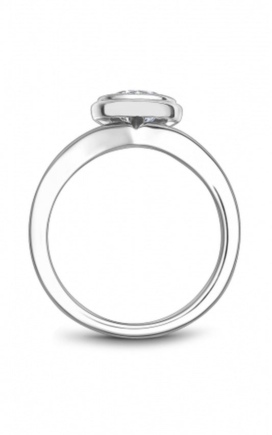 18K White Gold Solitaire Round Engagement Ring