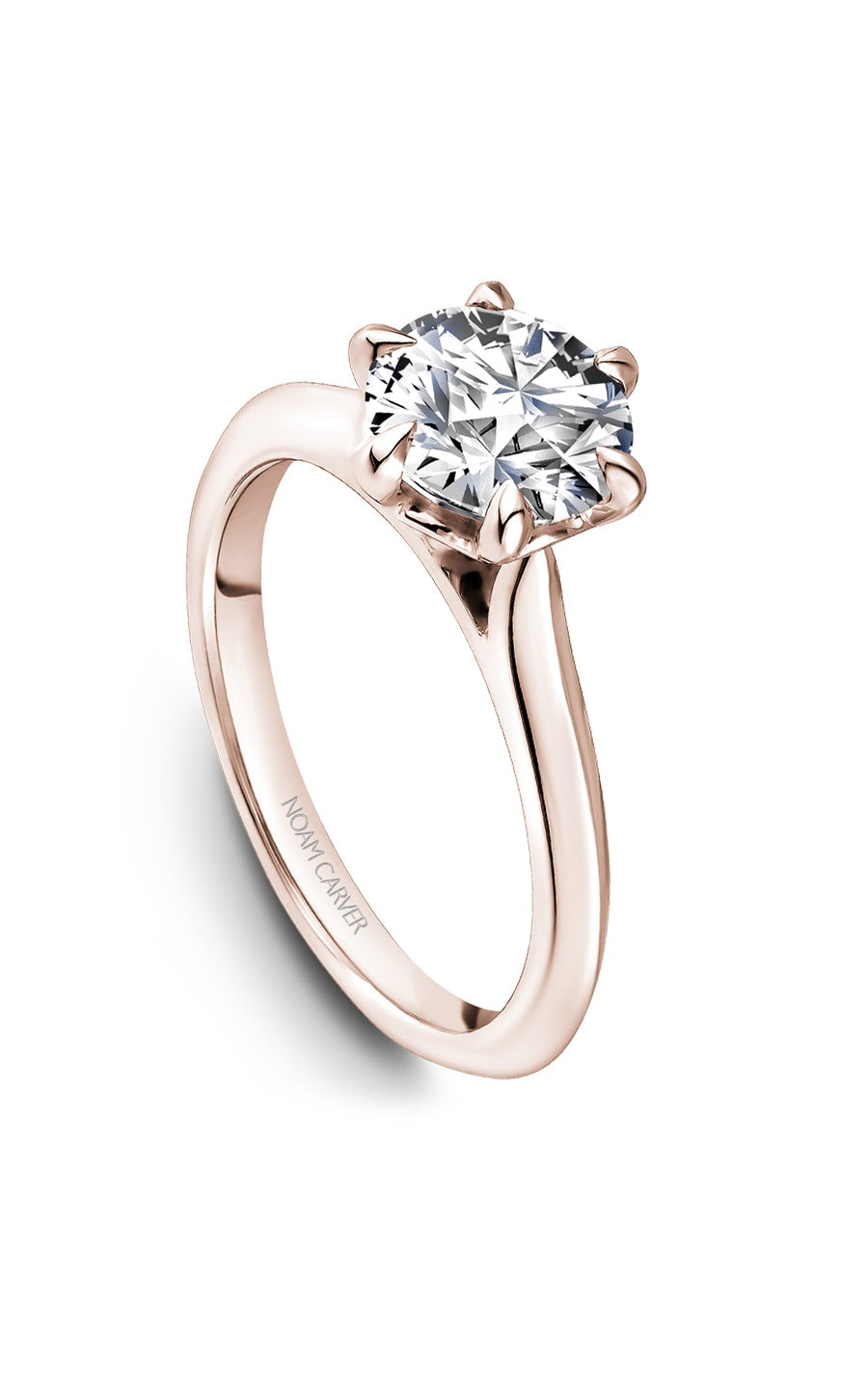 14K Rose Gold Solitaire Round Engagement Ring
