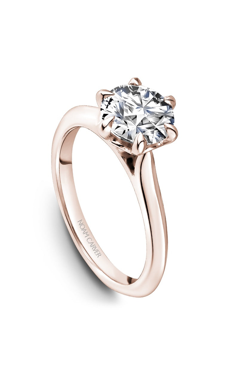 14K Rose Gold Solitaire Round Engagement Ring