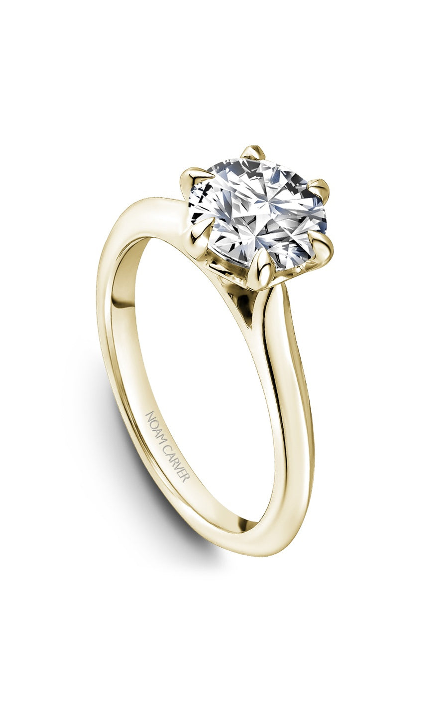 14K Yellow Gold Solitaire Round Engagement Ring
