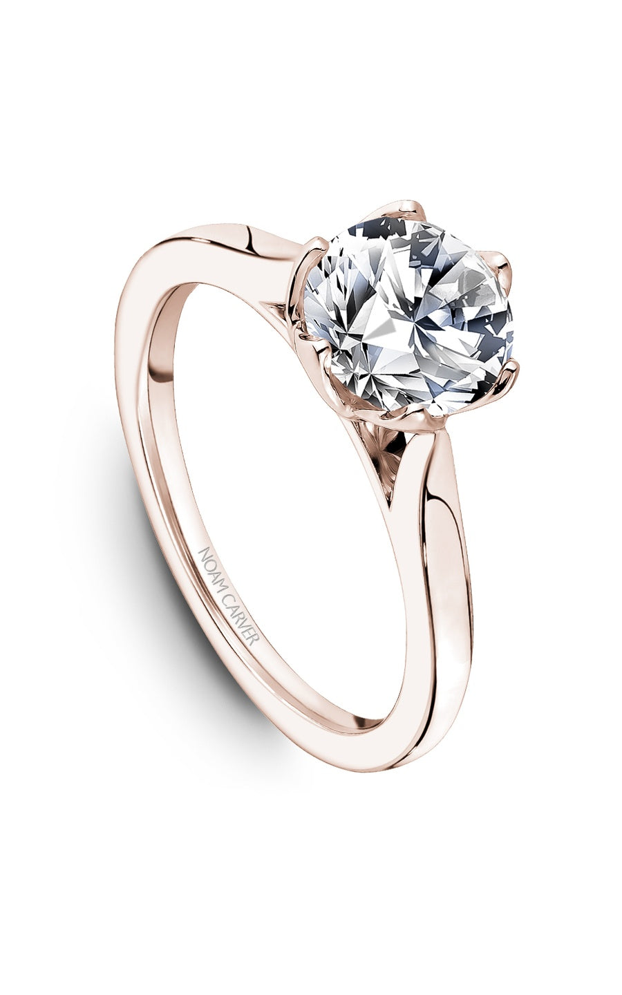 14K Rose Gold Solitaire Round Engagement Ring