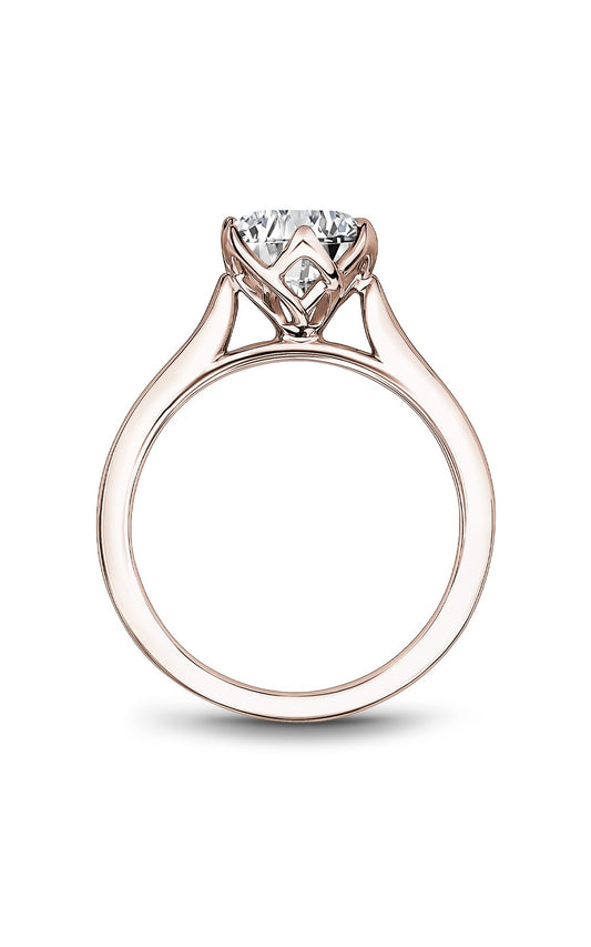 18K Rose Gold Solitaire Round Engagement Ring