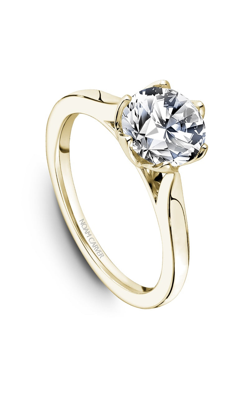 14K Yellow Gold Solitaire Round Engagement Ring