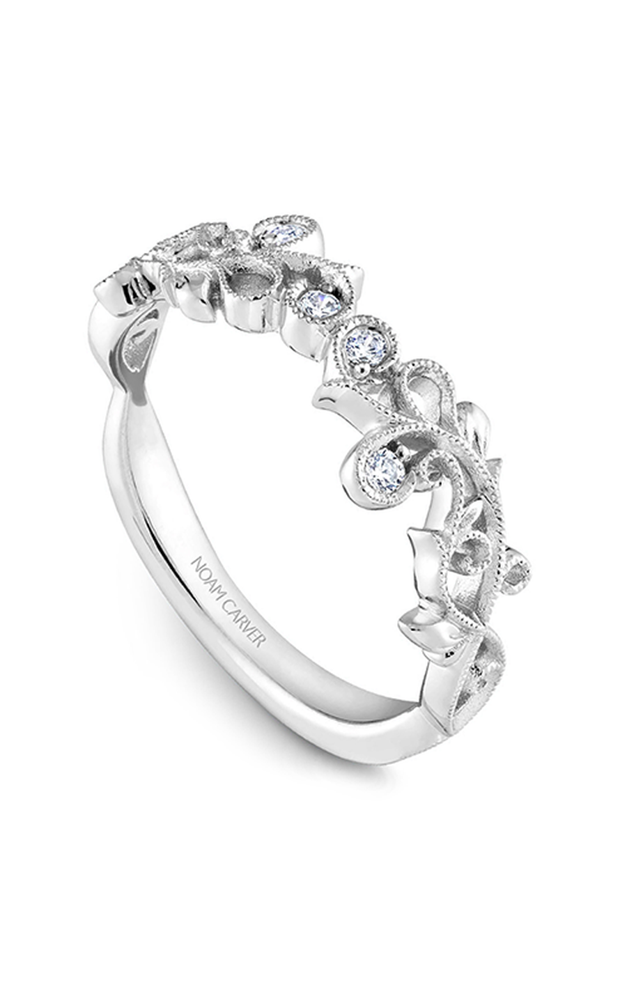 14K White Gold Stackables Round Wedding Band