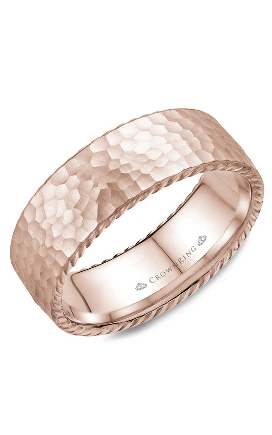 8 mm Carved Gents Wedding Band