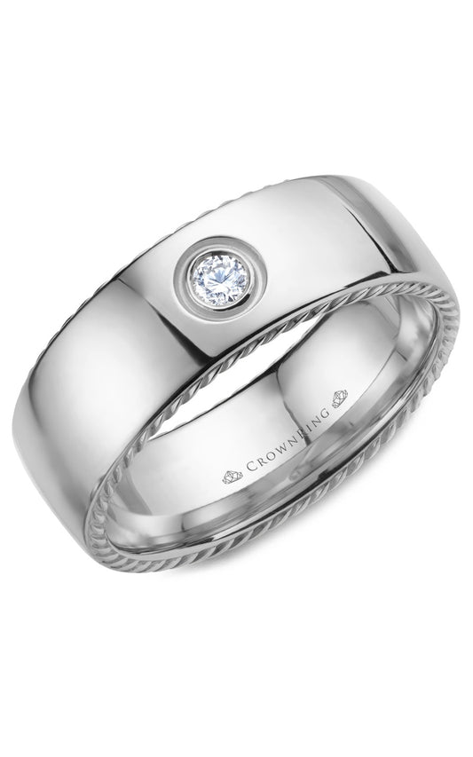 8 mm Diamond Gents Wedding Band