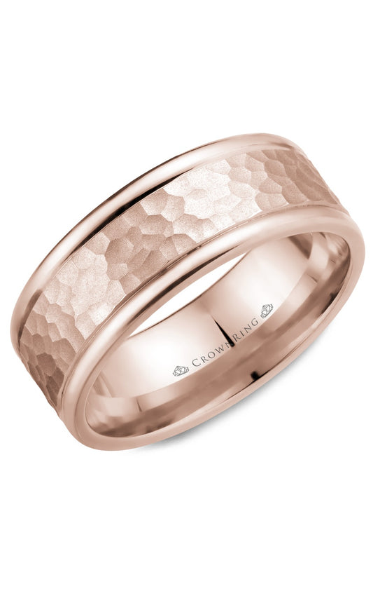 8 mm Carved Gents Wedding Band
