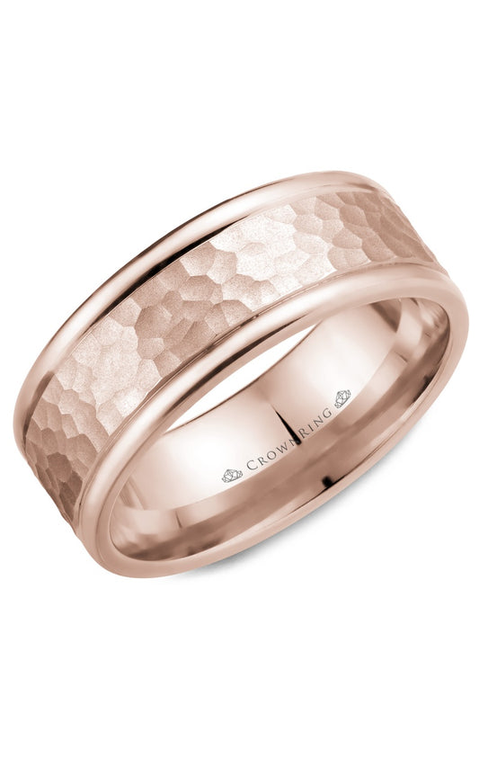 8 mm Carved Gents Wedding Band