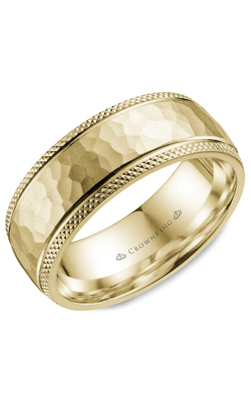 8 mm Carved Gents Wedding Band