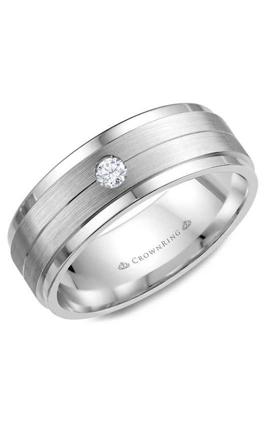 8 mm Diamond Gents Wedding Band