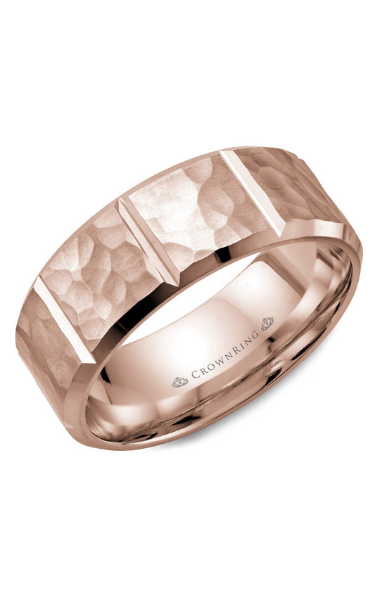8 mm Carved Gents Wedding Band