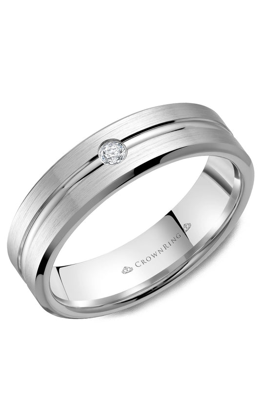 6 mm Diamond Gents Wedding Band