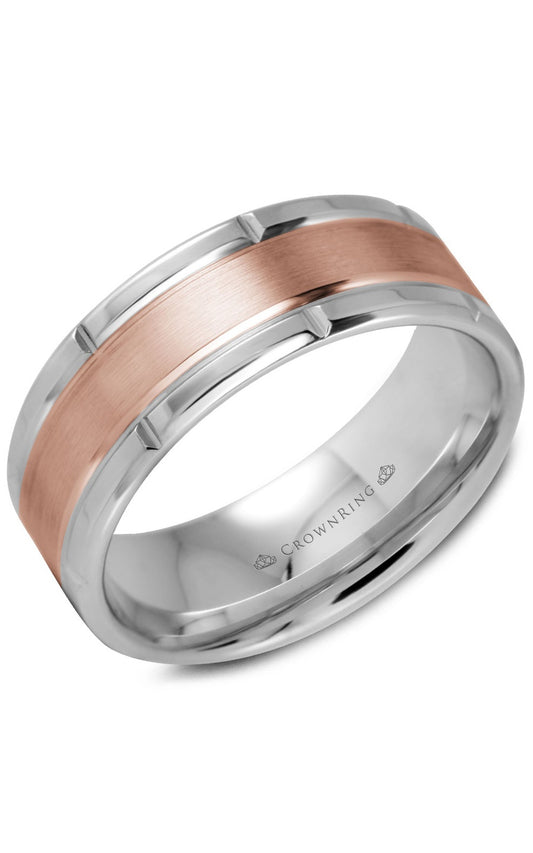 8 mm Carved Gents Wedding Band