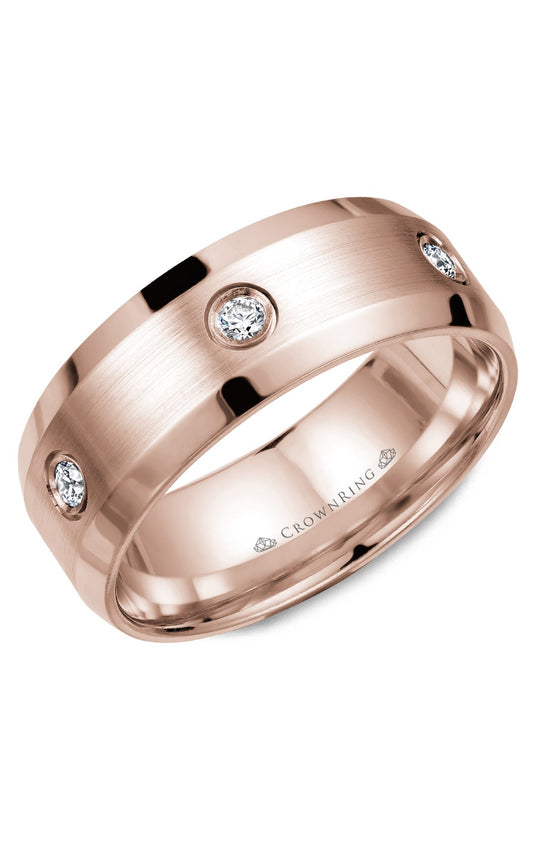 8 mm Diamond Gents Wedding Band