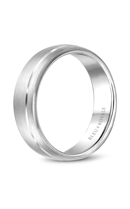 18K White Gold Gents Wedding Band