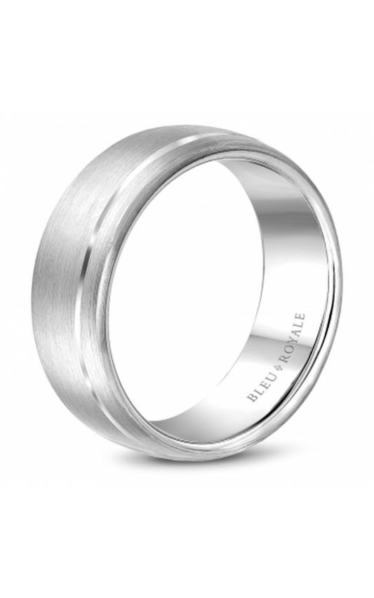 18K White Gold Gents Wedding Band