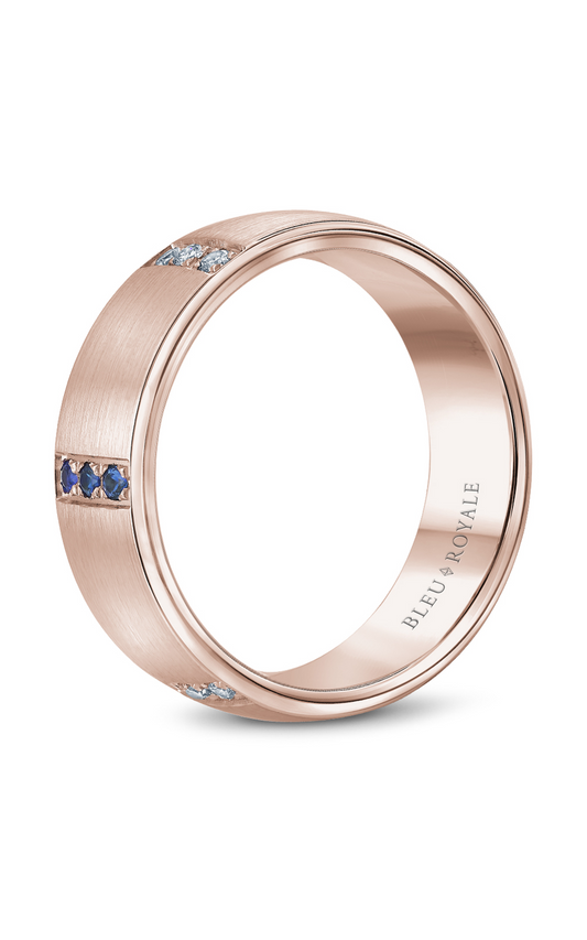 14K Rose Gold Gents Round Wedding Band
