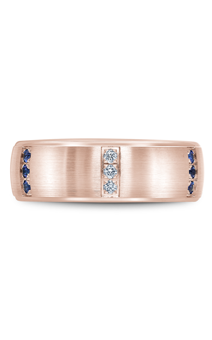 14K Rose Gold Gents Round Wedding Band
