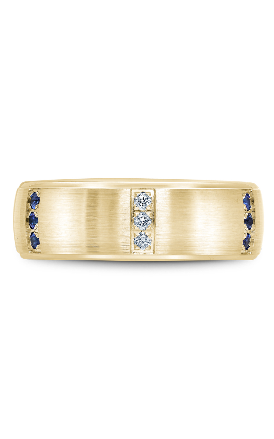 14K Yellow Gold Gents Round Wedding Band