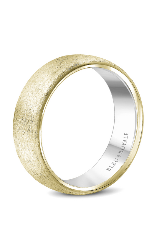 18K White Gold and 18K Yellow Gold Gents Wedding Band