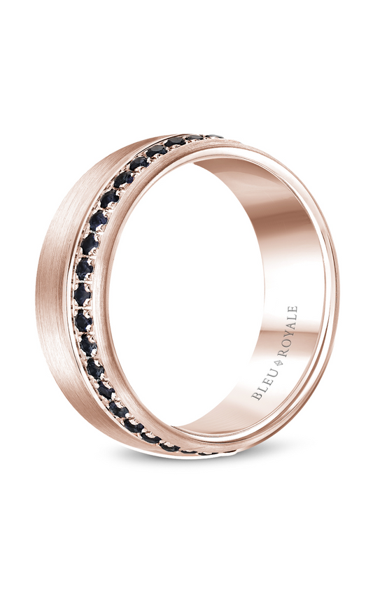 14K Rose Gold Gents Round Wedding Band