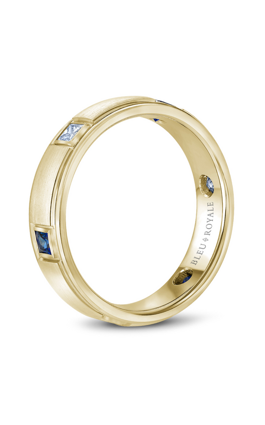 18K Yellow Gold Gents Princess Wedding Band