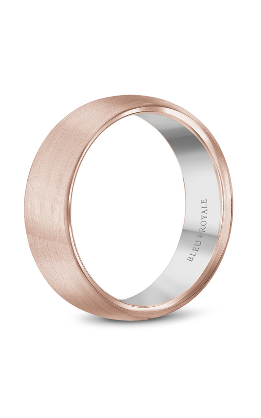14K Rose Gold and 14K White Gold Gents Wedding Band