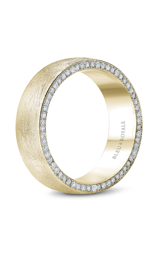 18K Yellow Gold Gents Round Wedding Band
