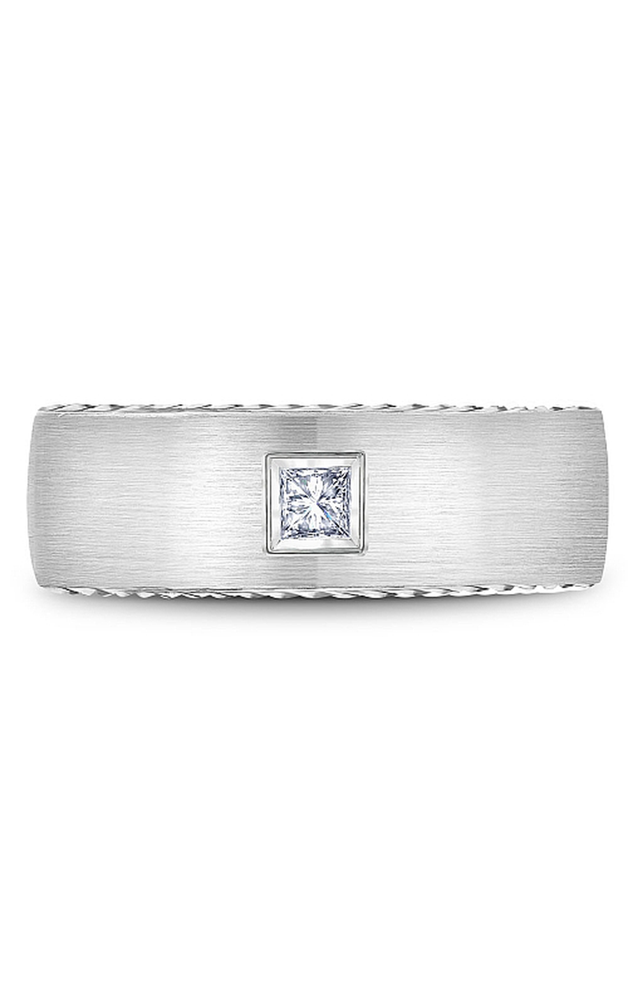 18K White Gold Gents Princess Wedding Band