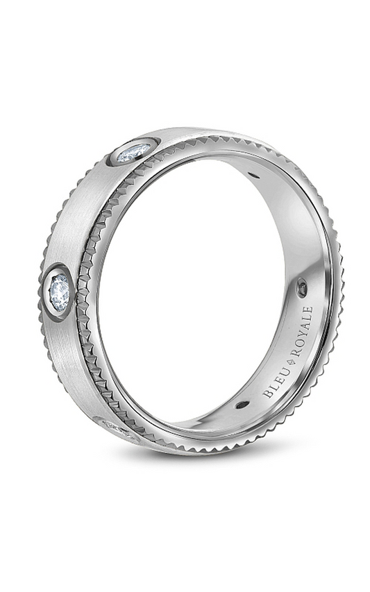 18K White Gold Gents Round Wedding Band