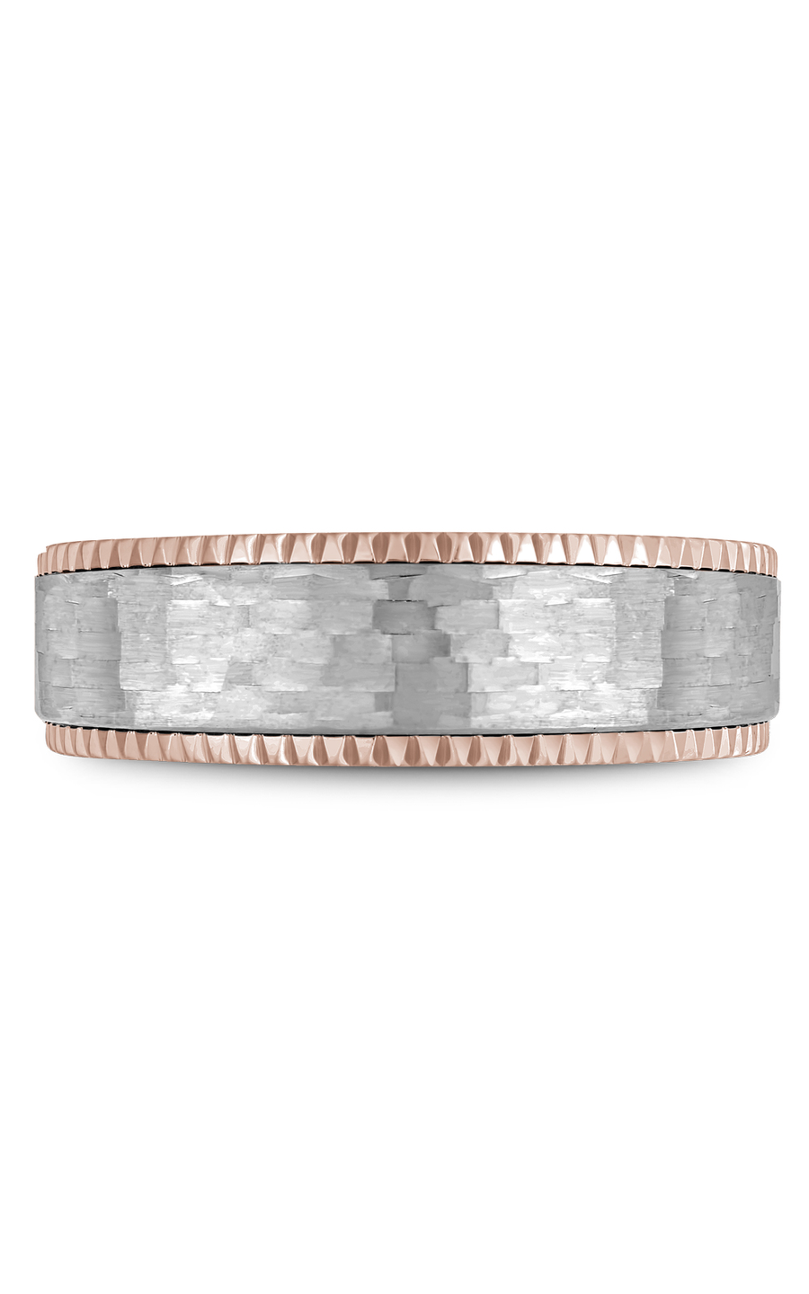 18K Rose Gold and 18K White Gold Gents Wedding Band