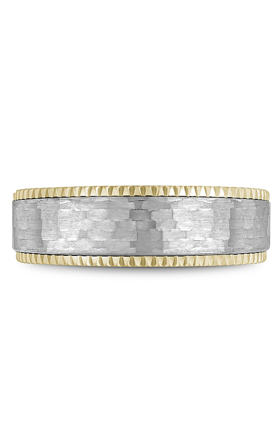 14K White Gold and 14K Yellow Gold Gents Wedding Band