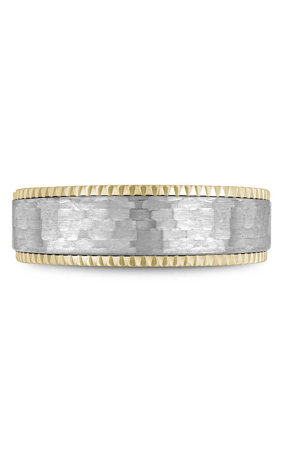 18K White Gold and 18K Yellow Gold Gents Wedding Band