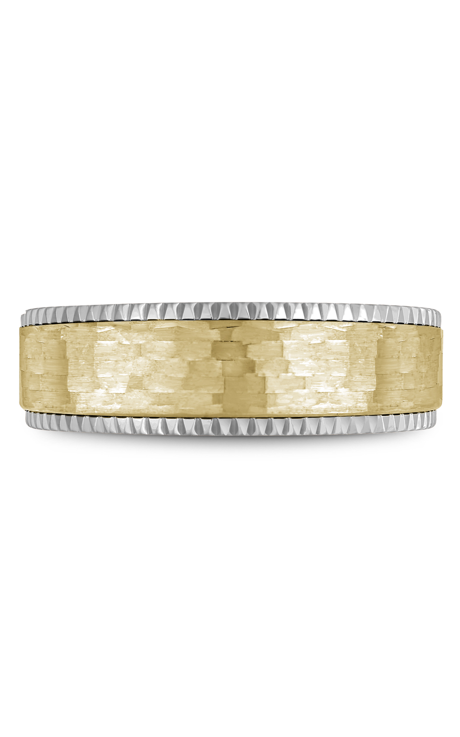 18K White Gold and 18K Yellow Gold Gents Wedding Band