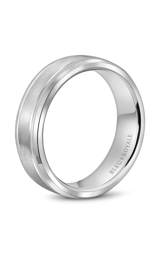 18K White Gold Gents Wedding Band