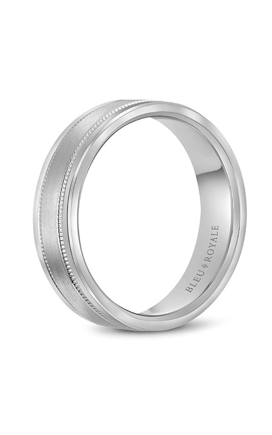 14K White Gold Gents Wedding Band