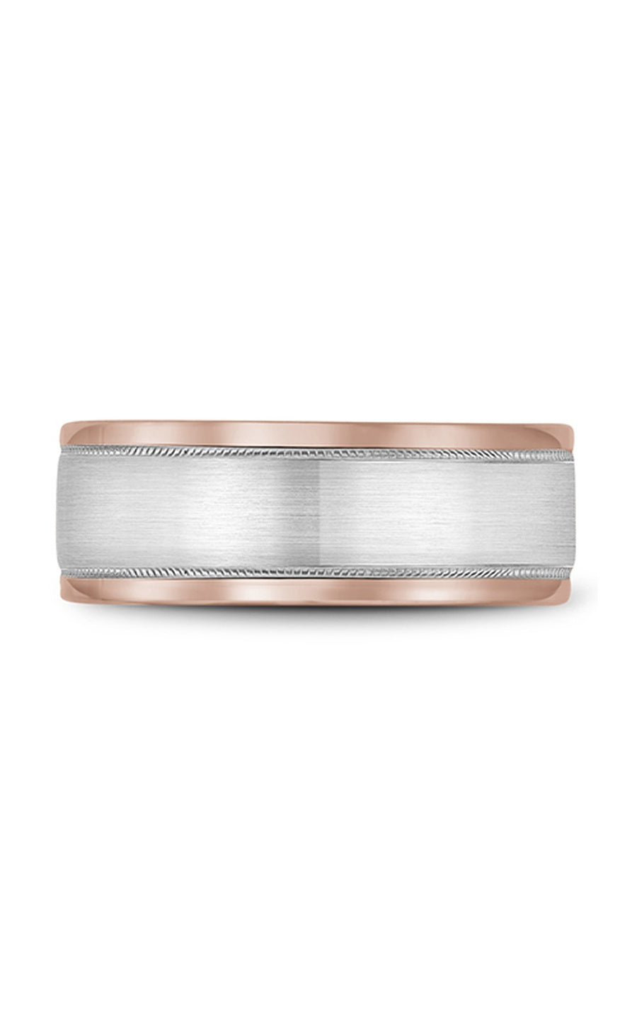 14K Rose Gold and 14K White Gold Gents Wedding Band