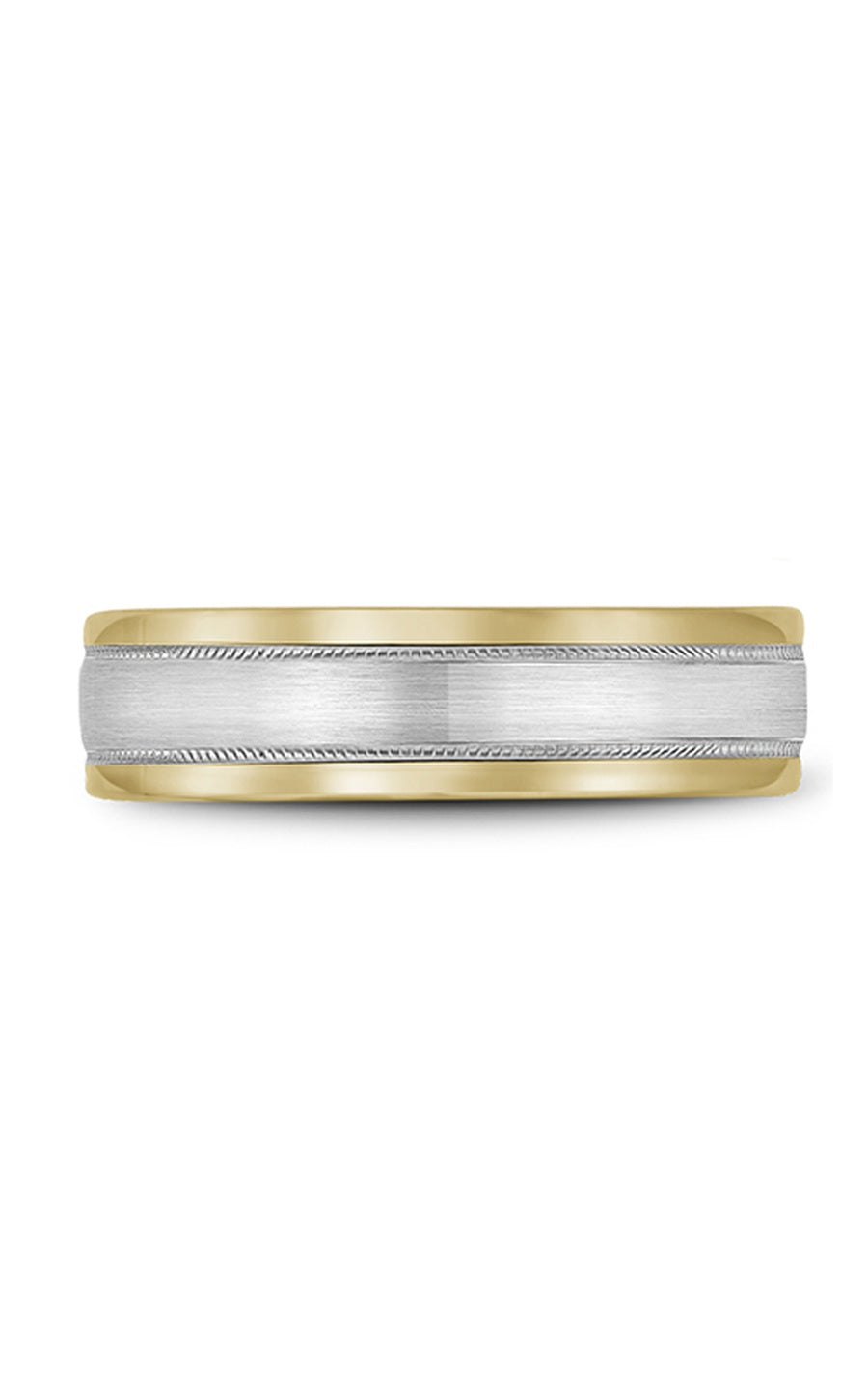 14K White Gold and 14K Yellow Gold Gents Wedding Band