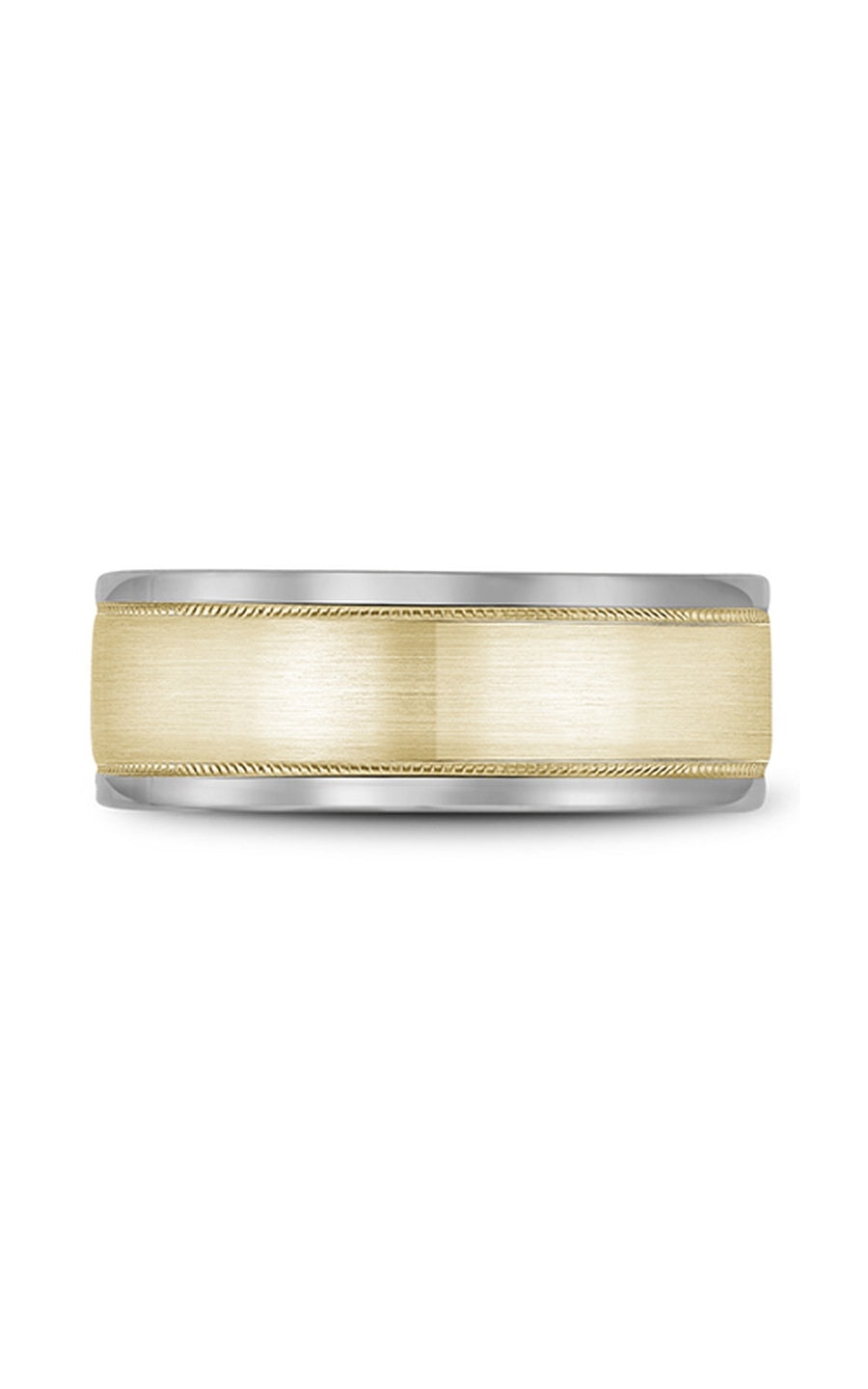 18K White Gold and 18K Yellow Gold Gents Wedding Band
