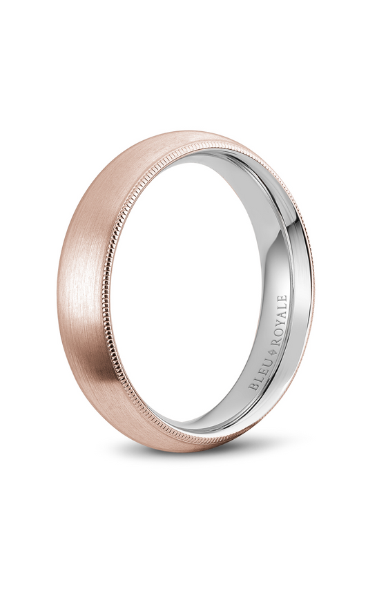14K Rose Gold and 14K White Gold Gents Wedding Band