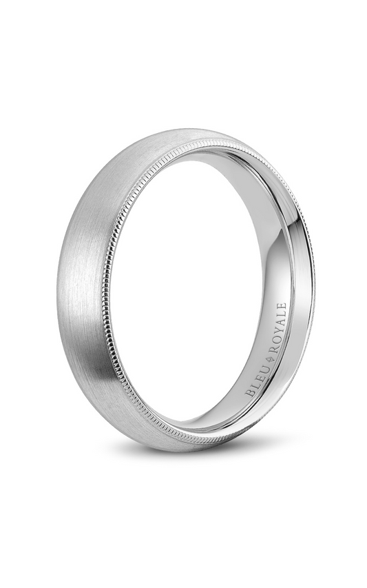14K White Gold Gents Wedding Band