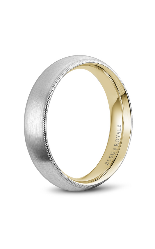 18K White Gold and 18K Yellow Gold Gents Wedding Band