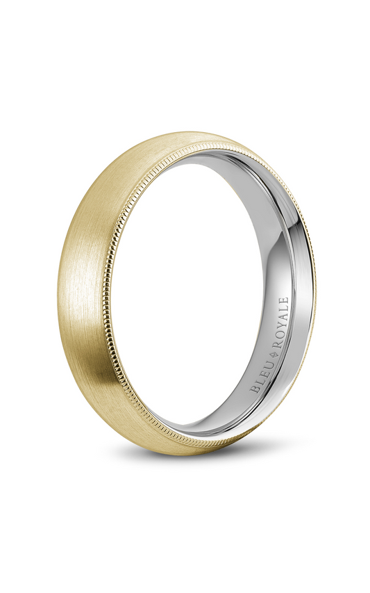 18K White Gold and 18K Yellow Gold Gents Wedding Band