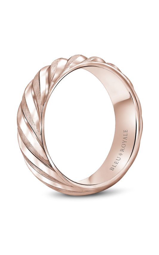 14K Rose Gold Gents Wedding Band