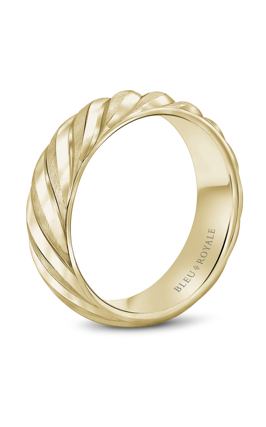 14K Yellow Gold Gents Wedding Band