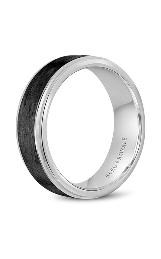 Platinum and Carbon Fiber Gents Wedding Band