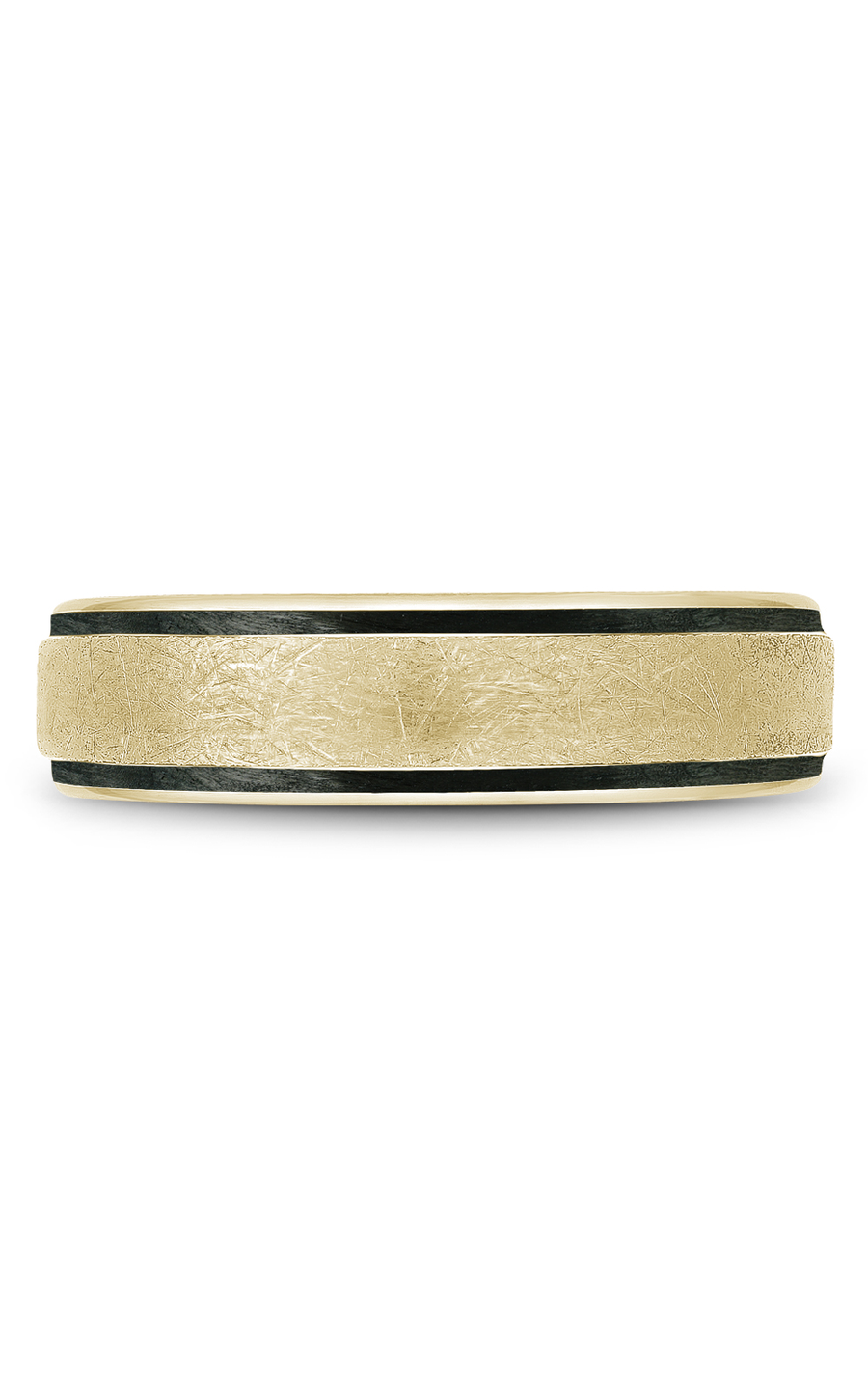 18K Yellow Gold and Enamel Gents Wedding Band