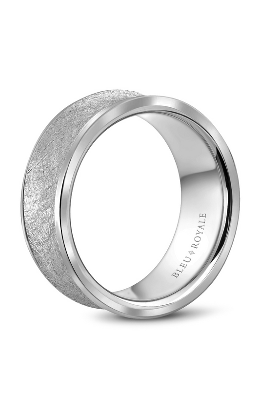 14K White Gold Gents Wedding Band