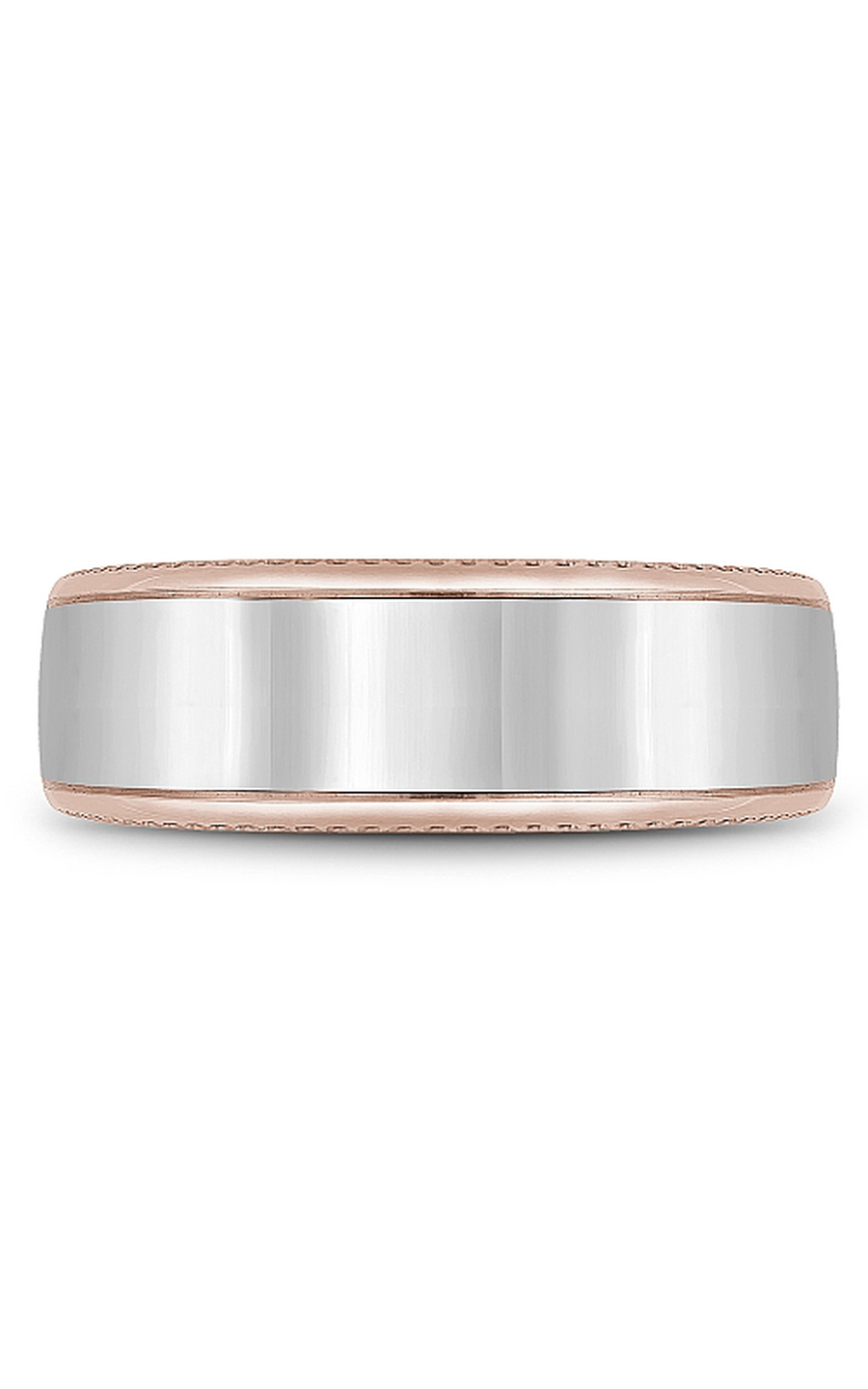 18K Rose Gold and 18K White Gold Gents Wedding Band